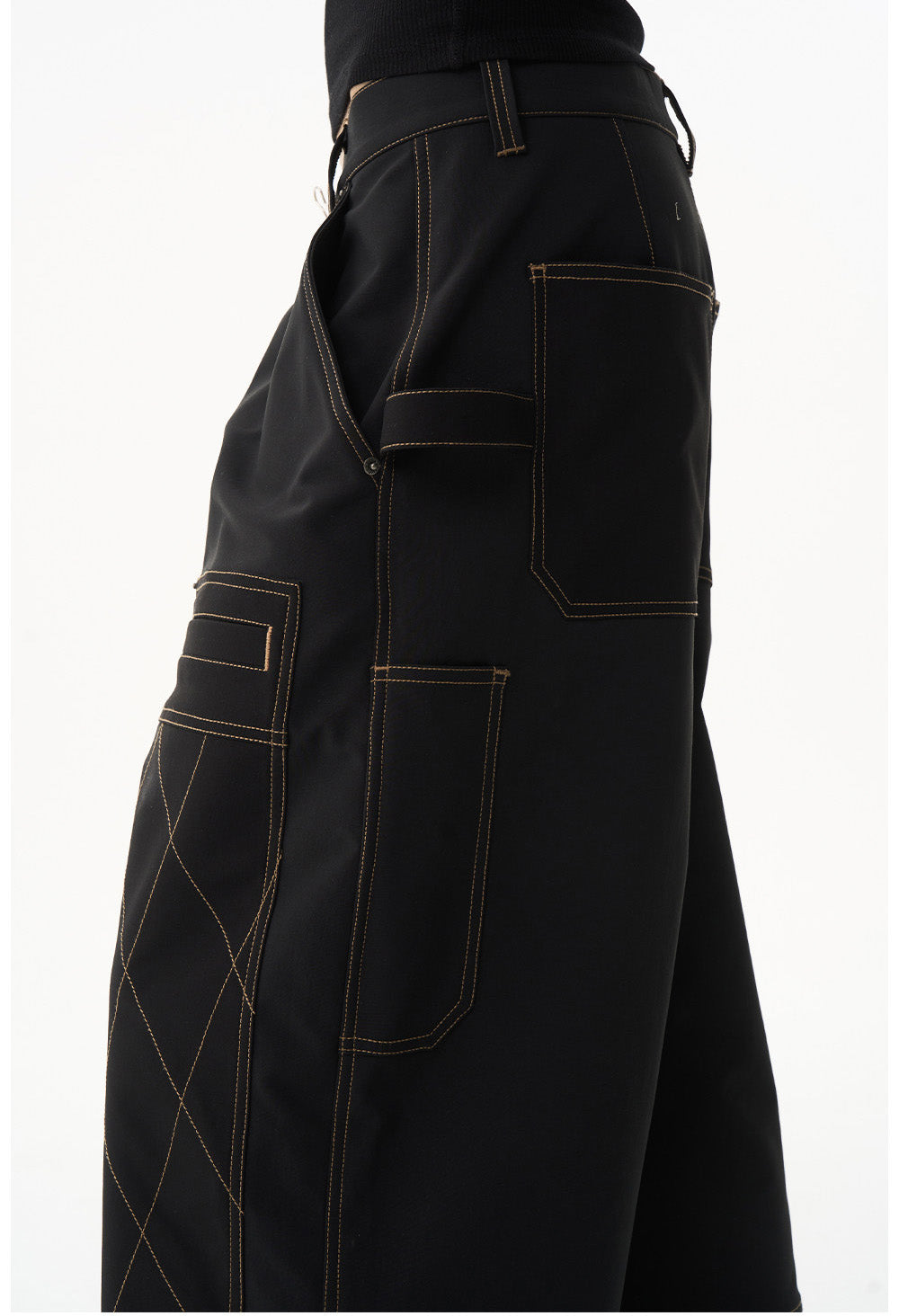 Color Block Quilted Casual Pants