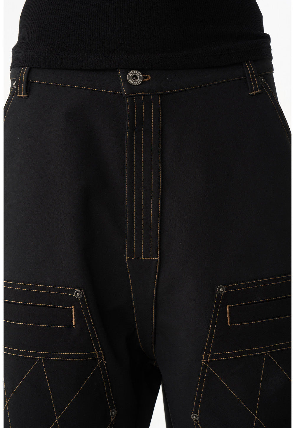 Color Block Quilted Casual Pants