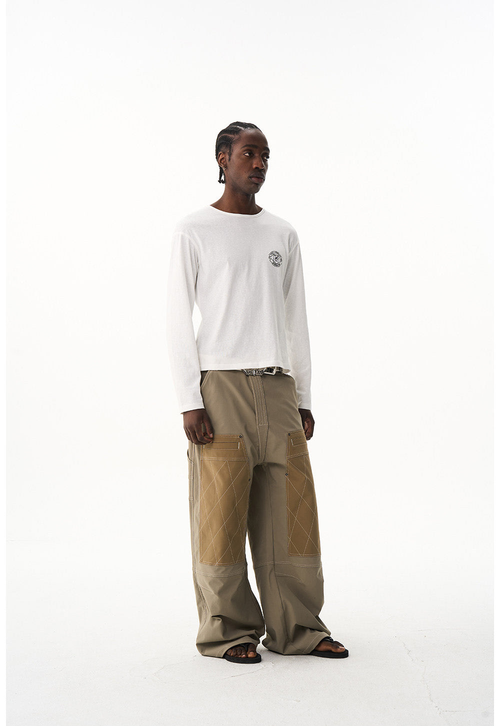 Color Block Quilted Casual Pants