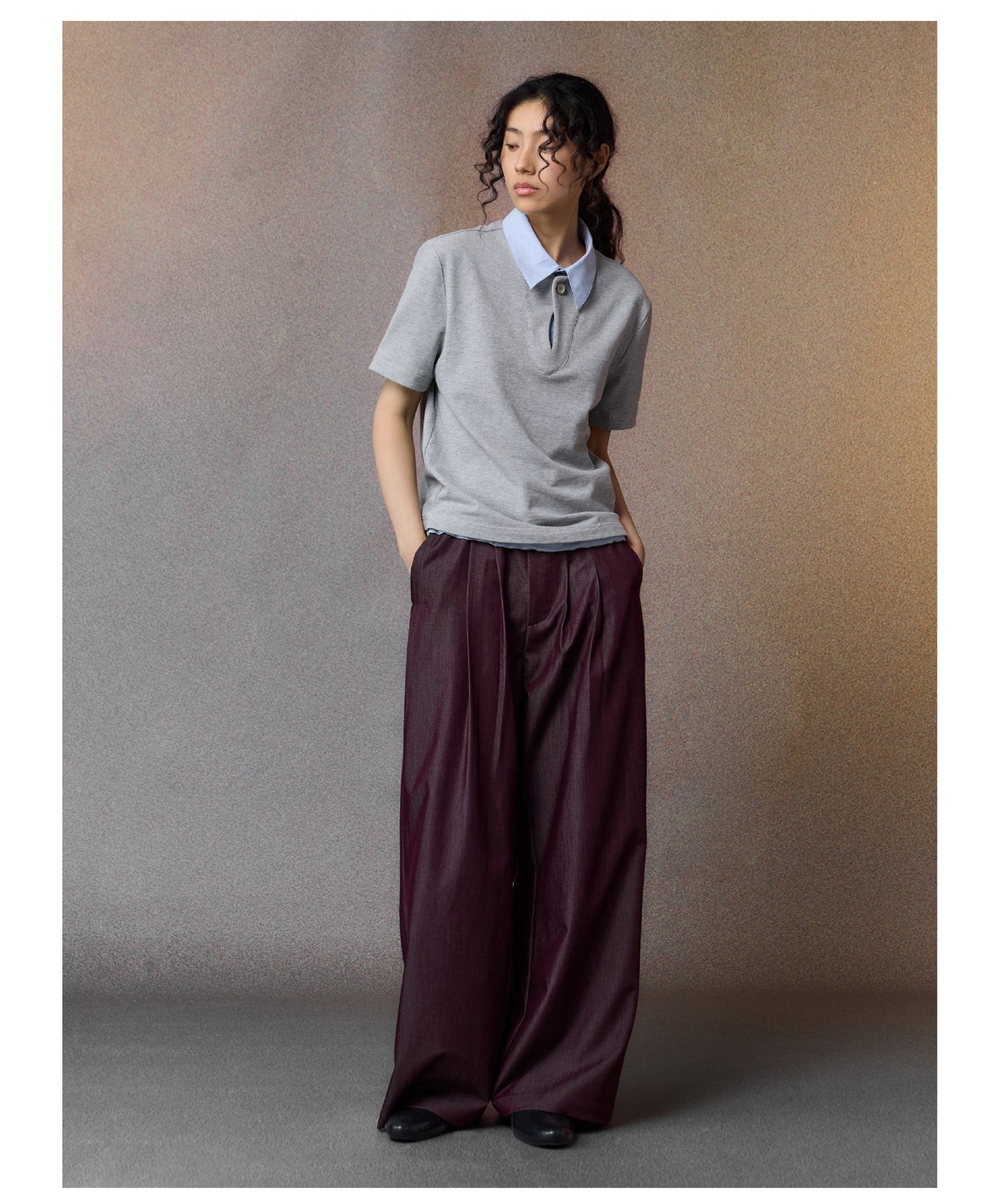 Draped Straight-Leg Pants