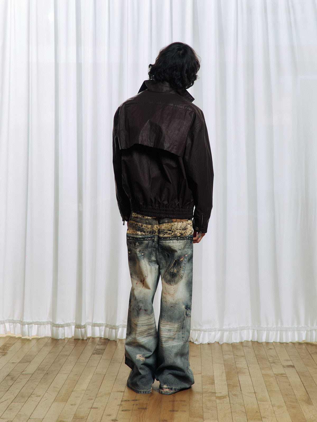 Waxed Leather Coated Jacket