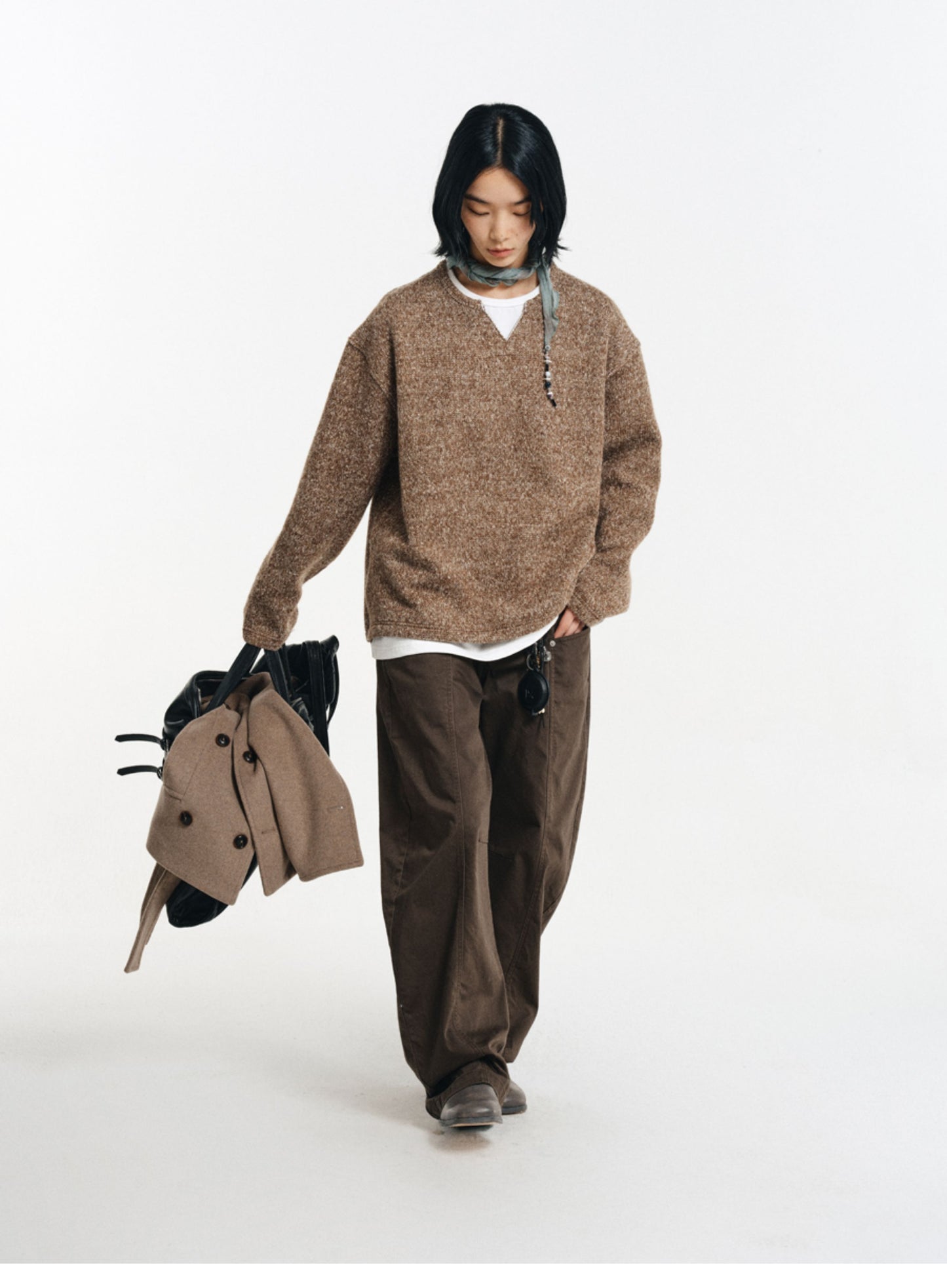 Wool Blend Faux Two-Piece Knit