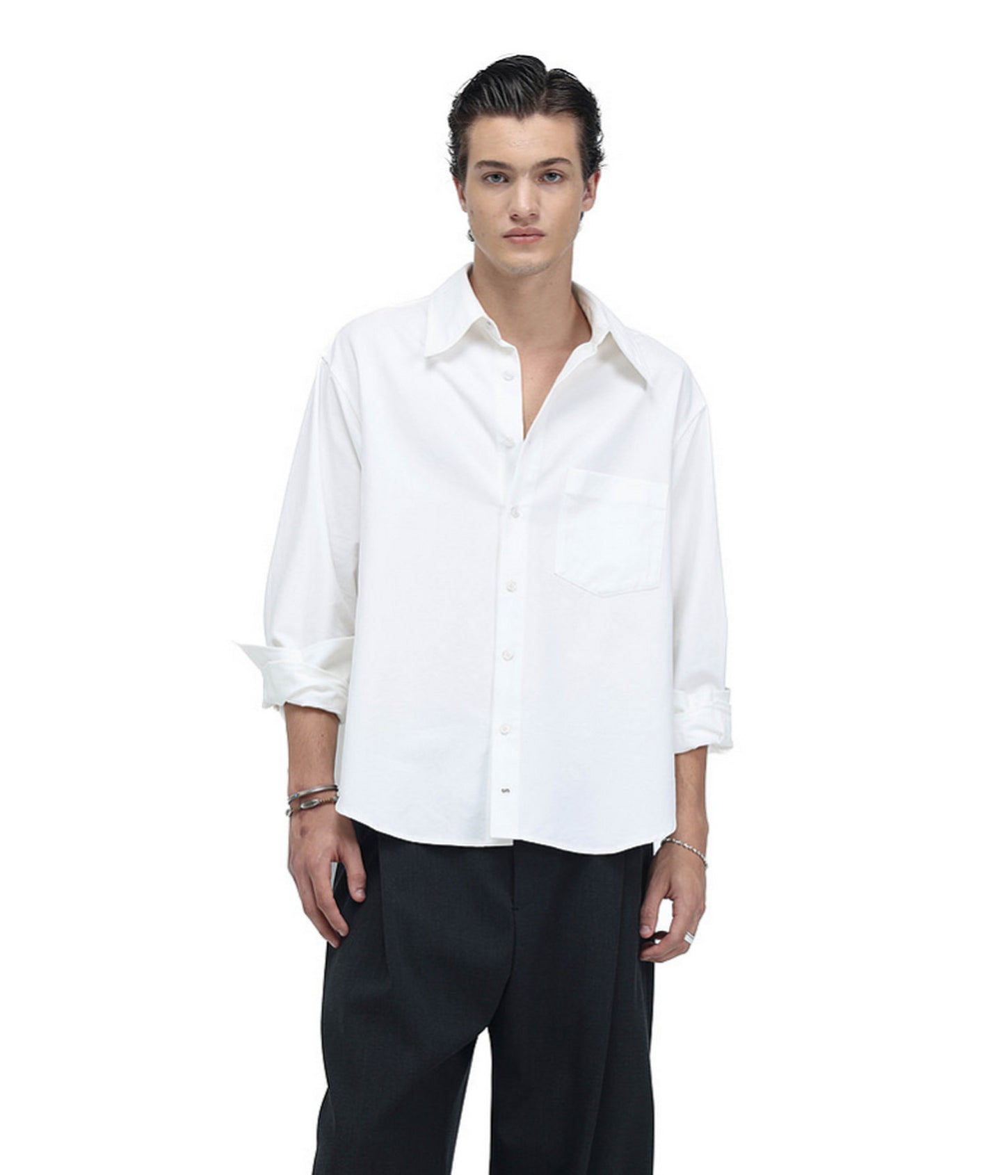 High-End Tailored Long-Silhouette Shirt