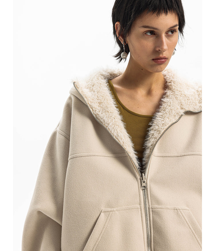 Reversible Mountain Eagle Fur Thick Jacket