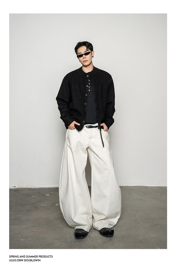 Round Neck Knit Cardigan