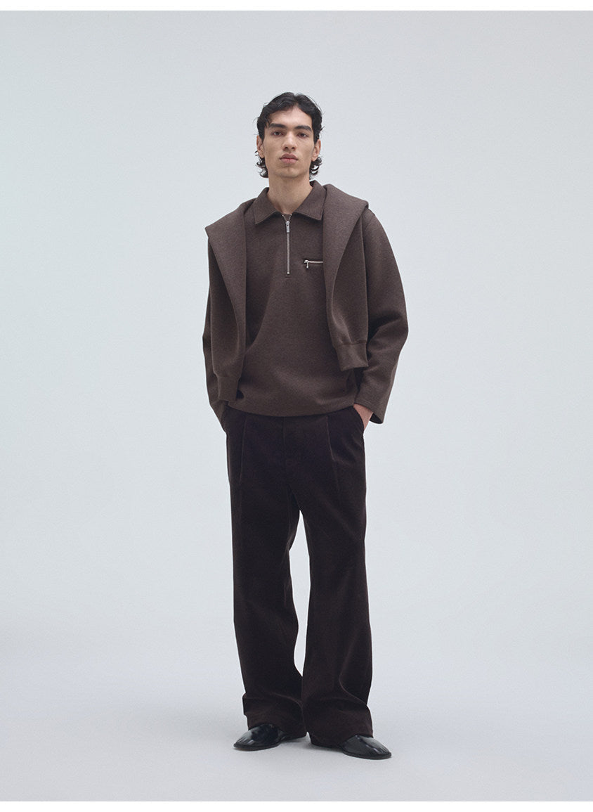 Half-Zip Pullover Sweatshirt with Pockets