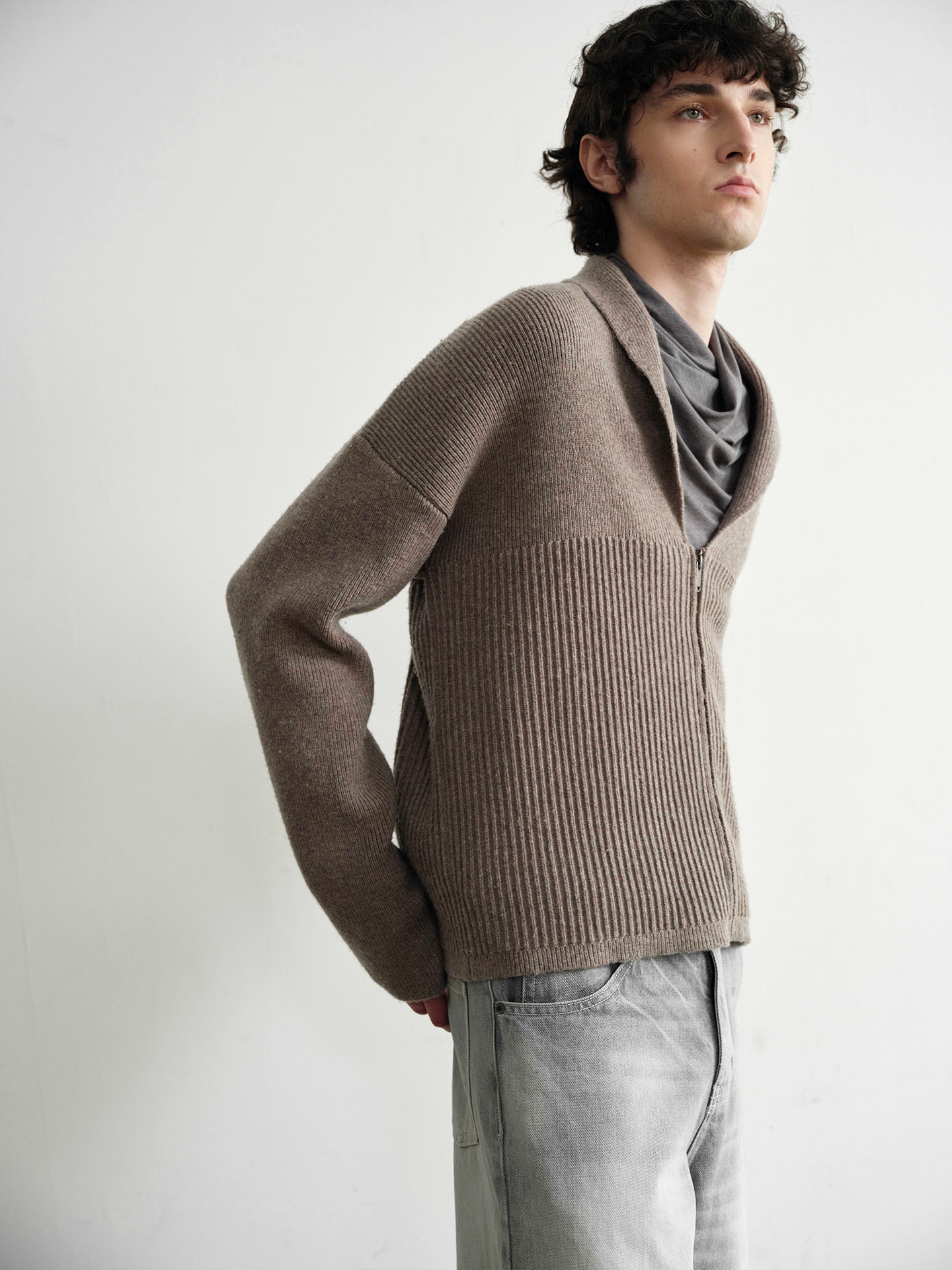 Loose Zipper Cardigan