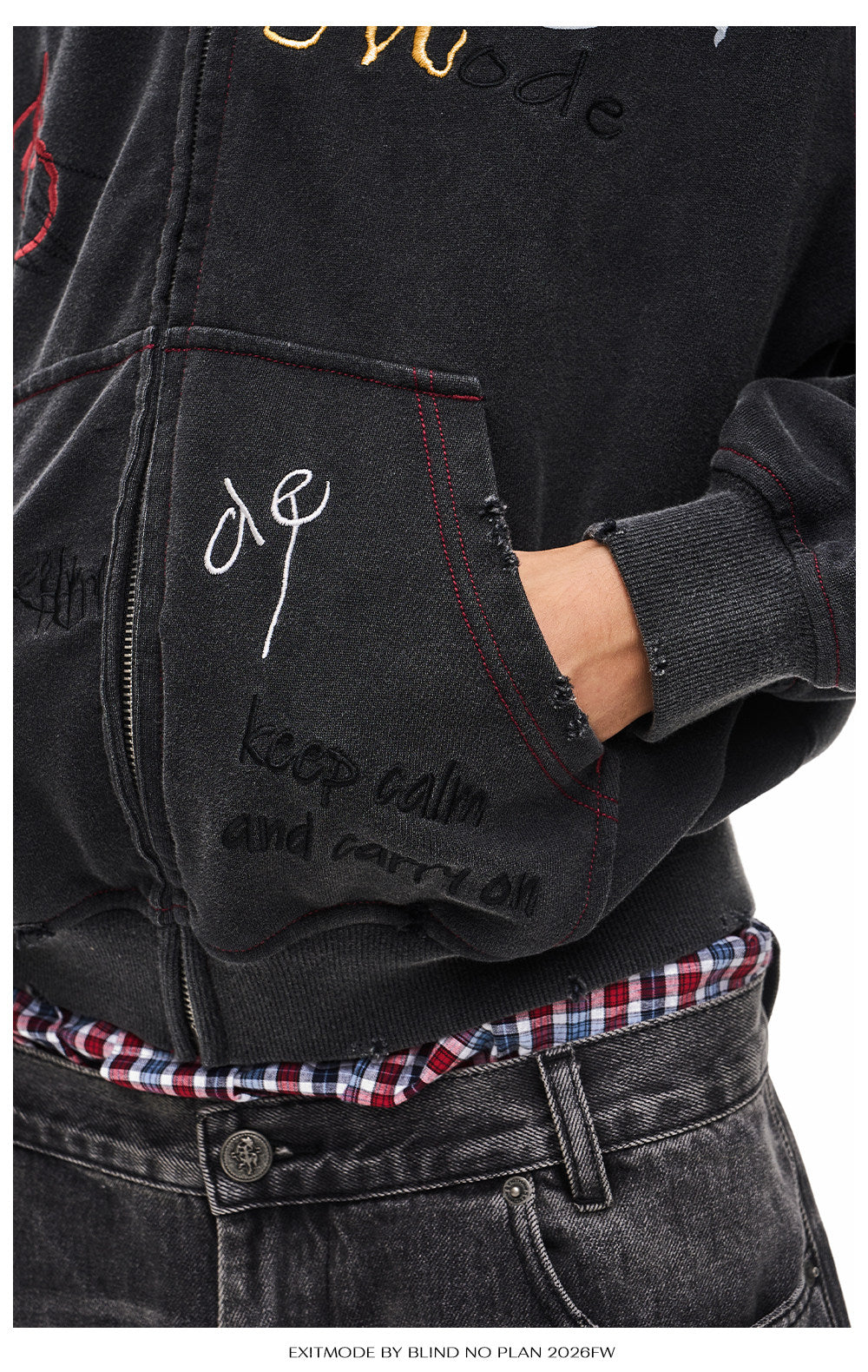 Vintage-Wash Sweatshirt with Embroidery