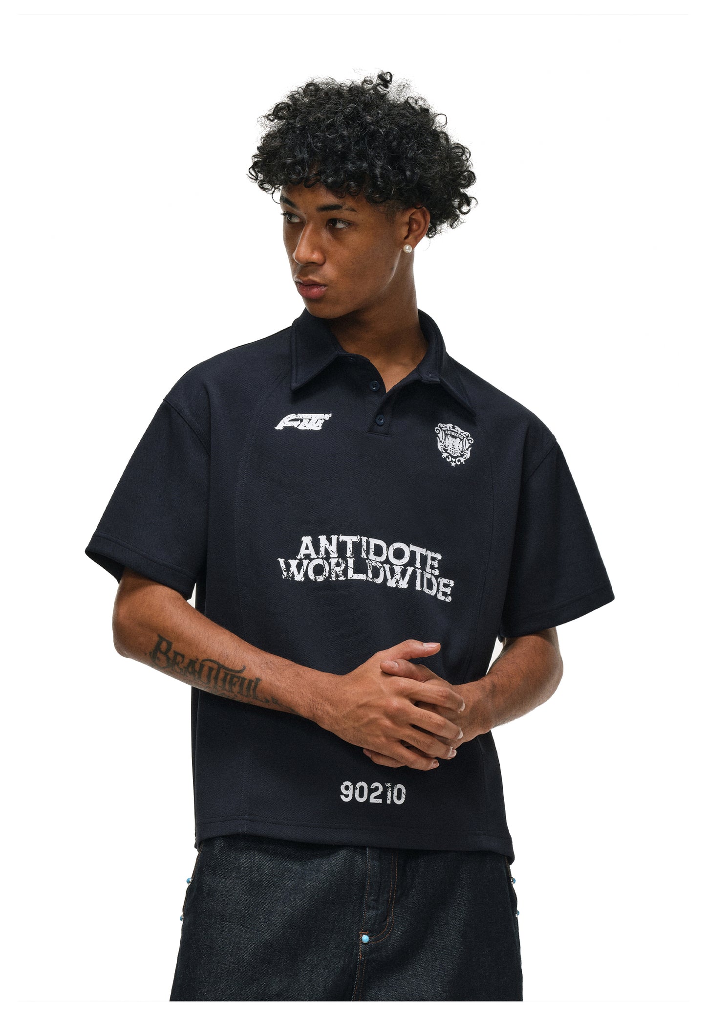 Retro Print Polo Shirt