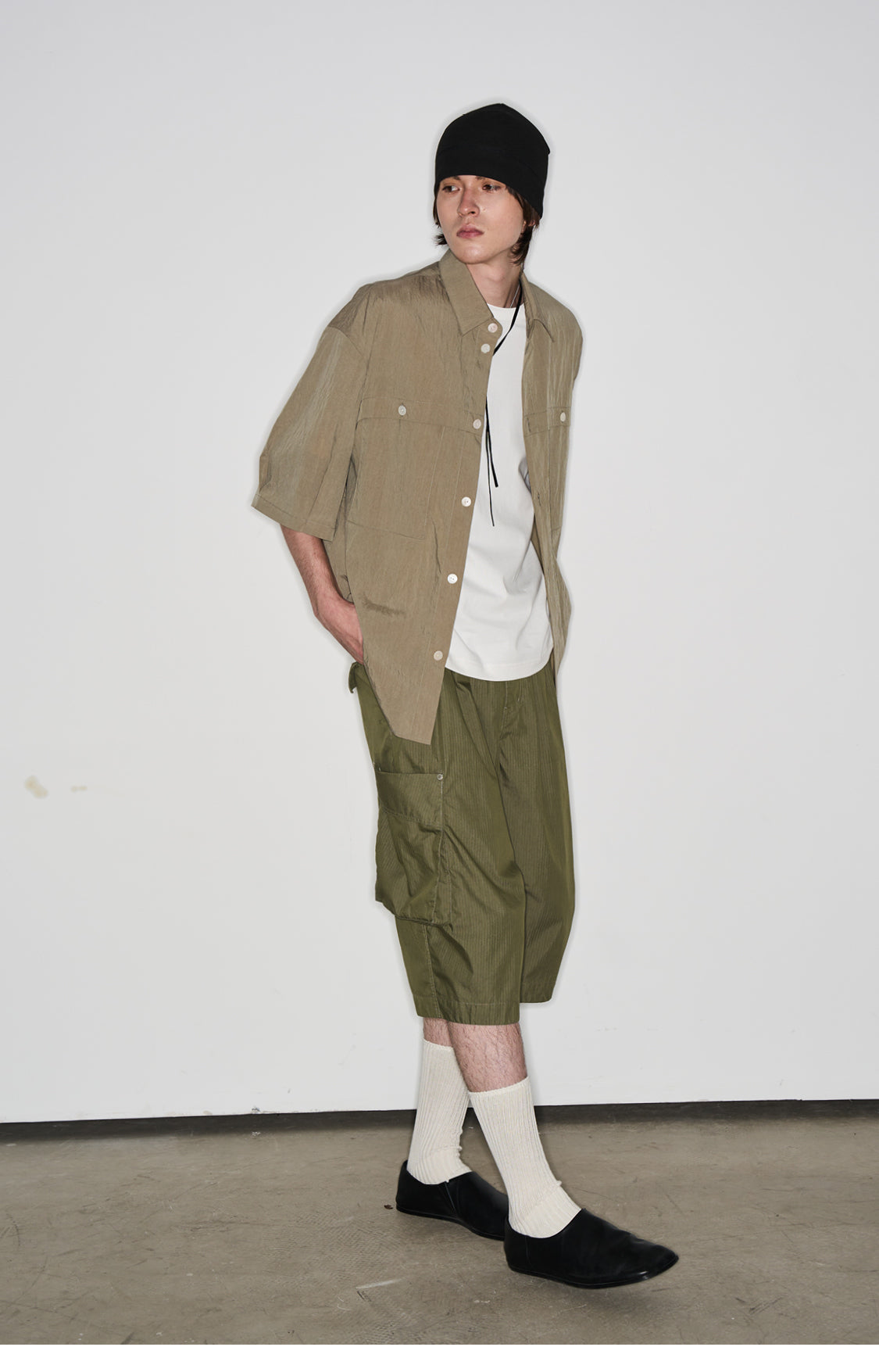 Wrinkled nylon shirt