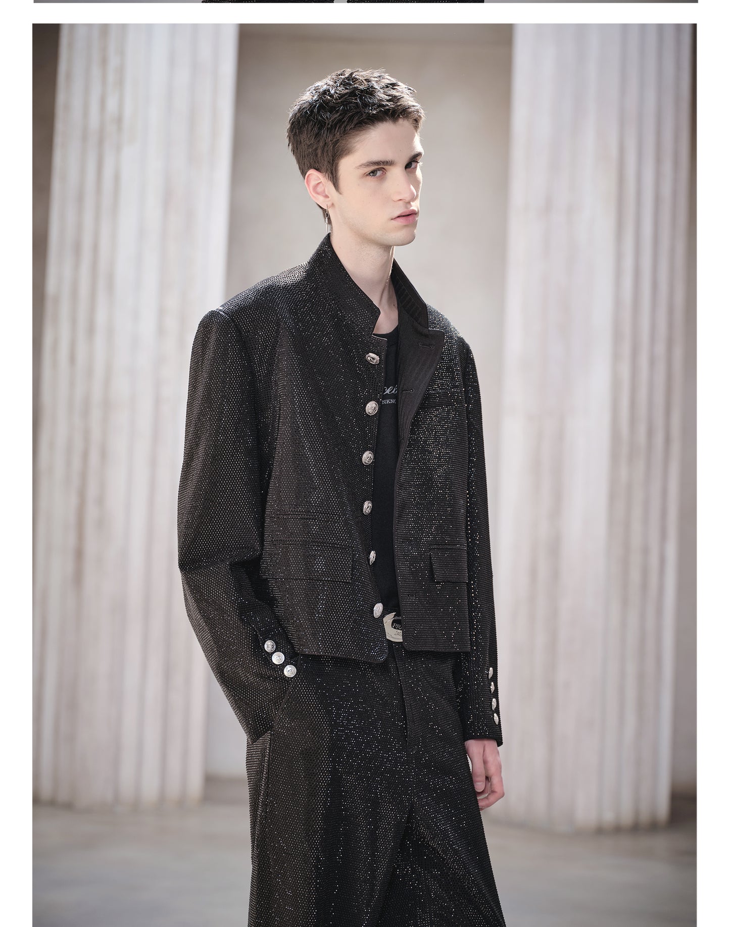 Full Rhinestone Design Jacket Set