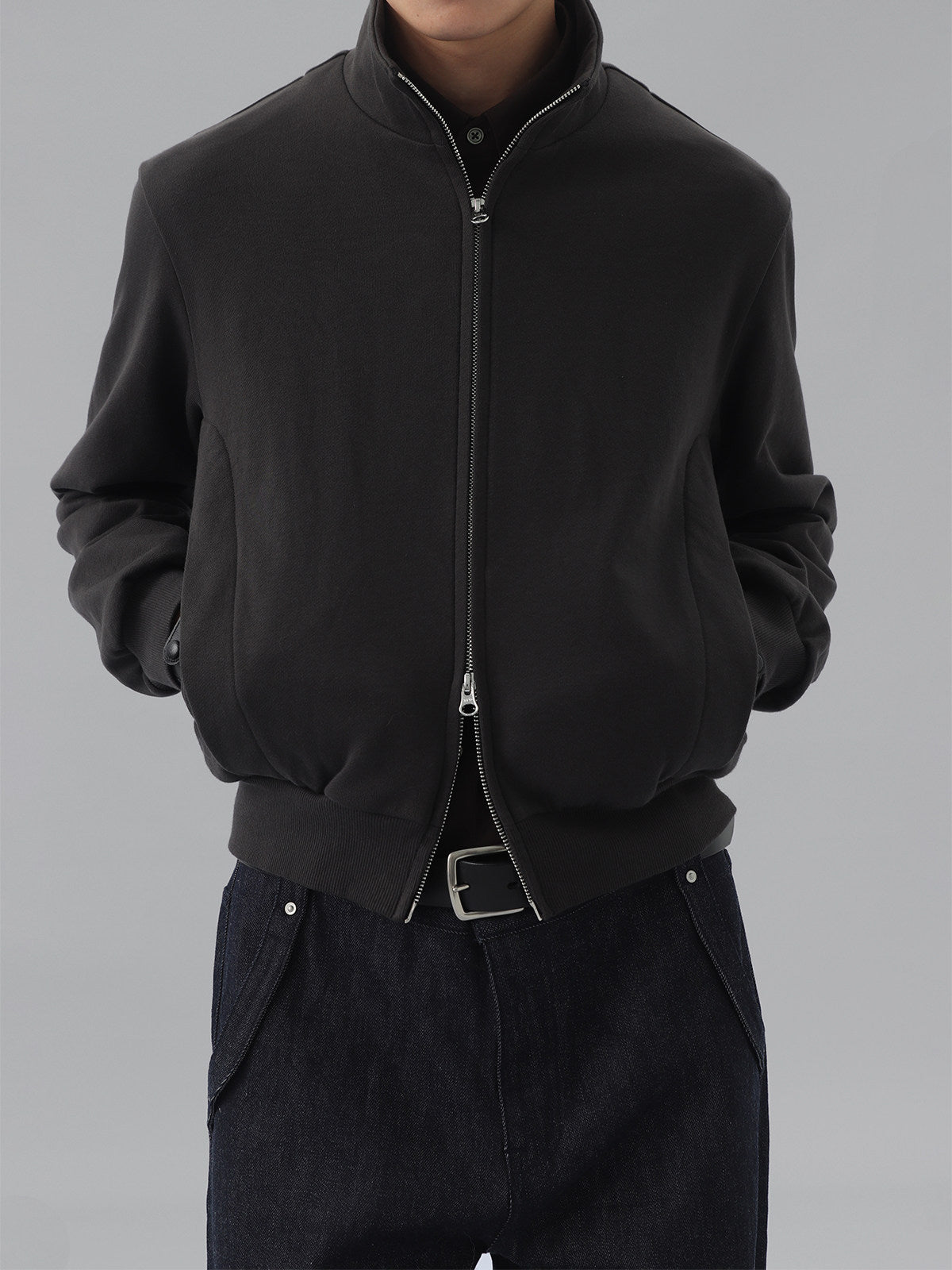 Stand-Up Collar Zip-Up Sweatshirt