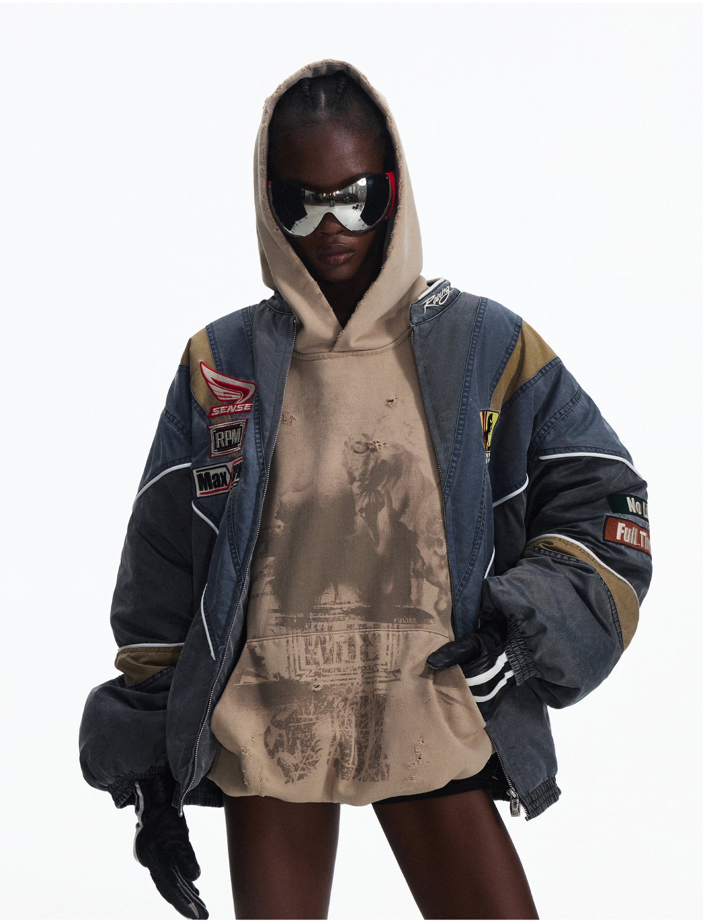 Multi-Color Stitch Padded Jacket