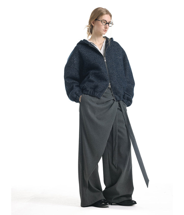 Wool Blend Color Yarn Sweatshirt