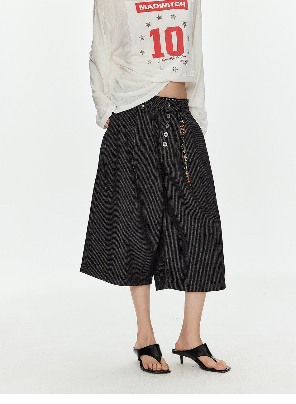 Paris Button Design Shorts
