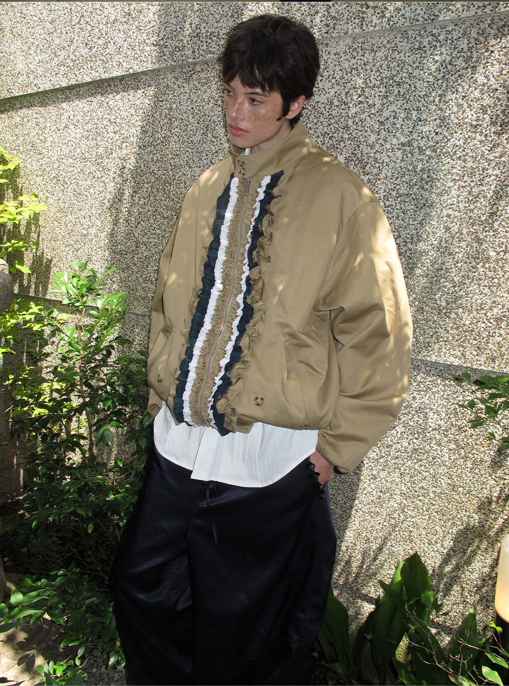 Ruffle Color Block Jacket