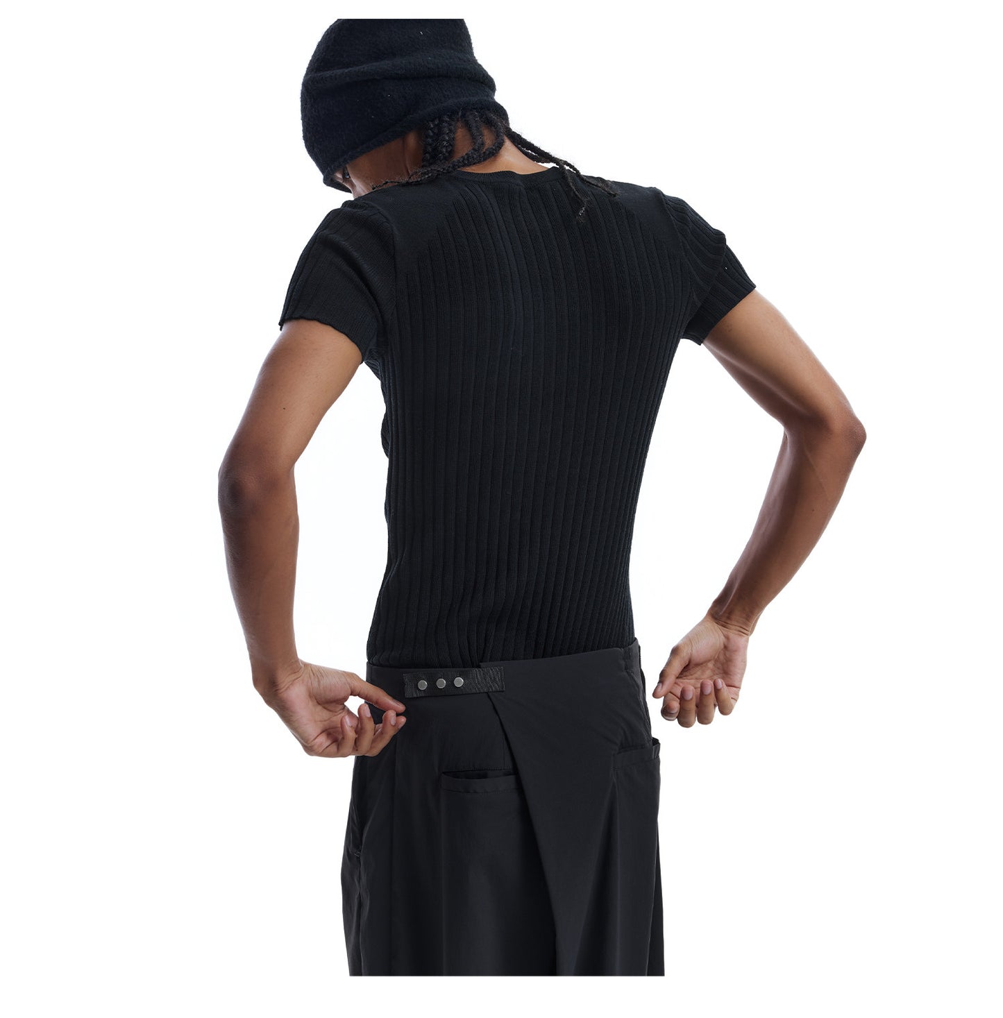 Large-Ribbed Slim-Fit Knit Shirt
