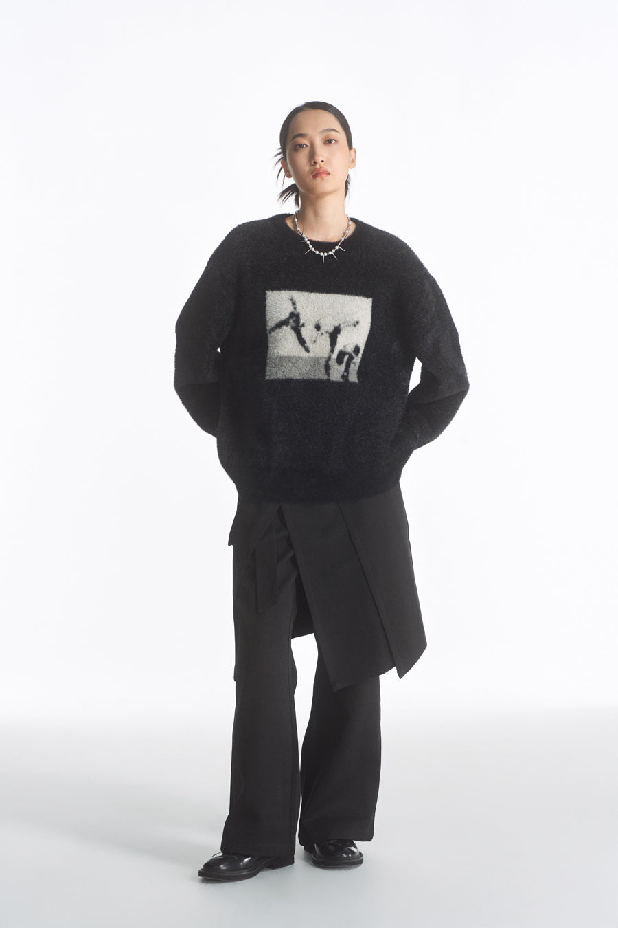 Imitation Mink Pullover Round Neck Sweater