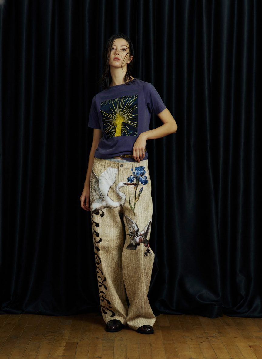 3D-Printed Denim Casual Pants