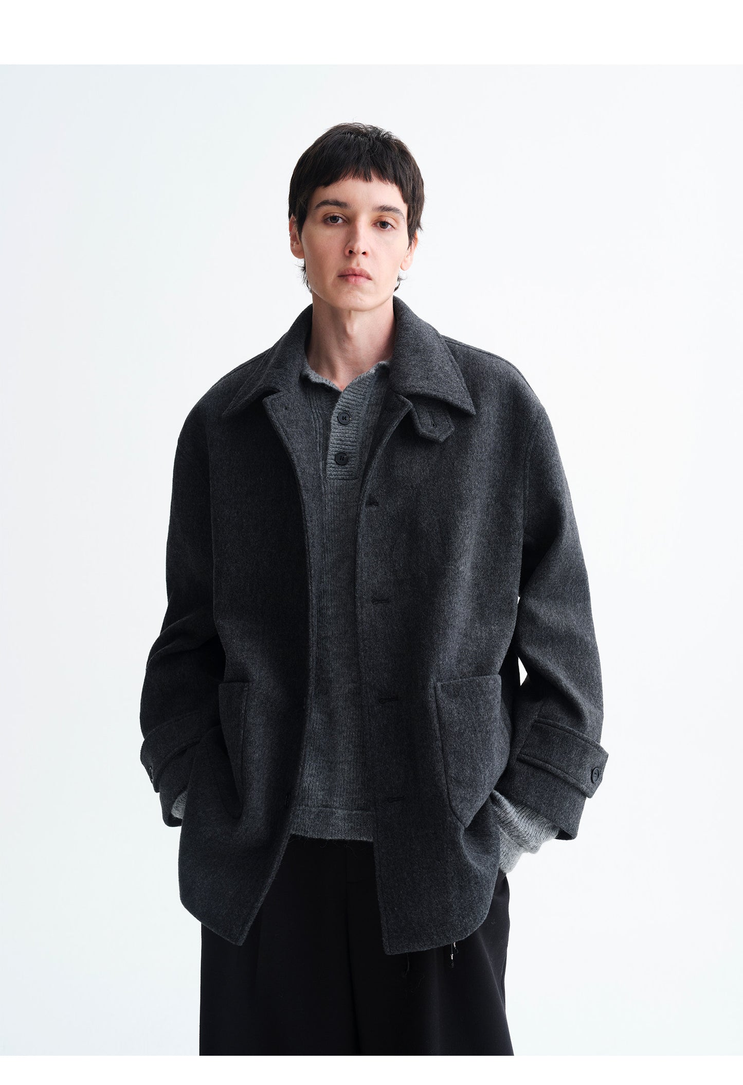 Double-Face Wool Oversized Jacket