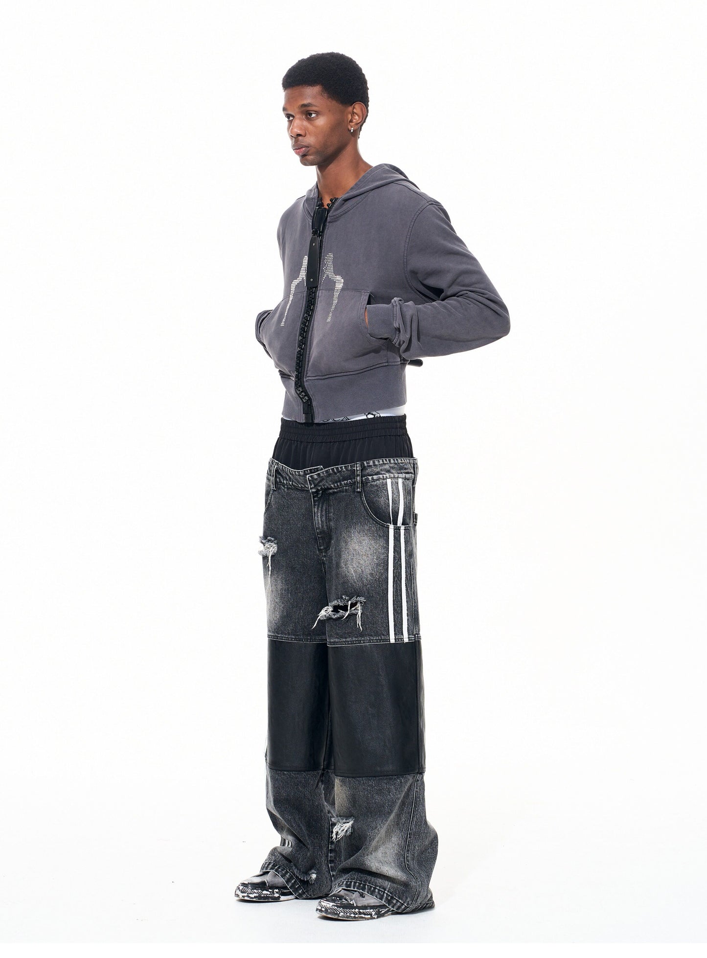 Oversized Hooded Sweatshirt with Zipper