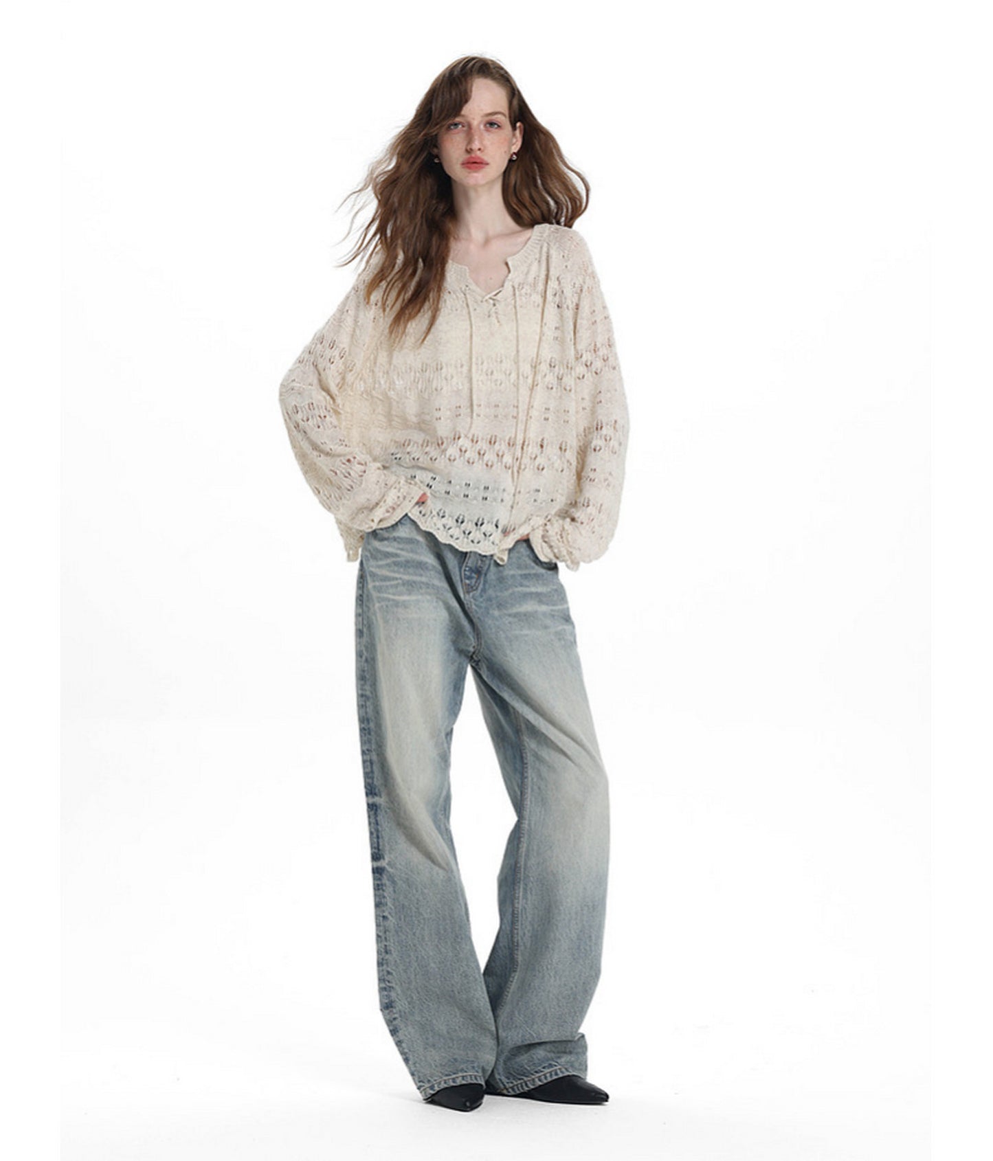 Lightweight Flyknit Tie-Up Sweater