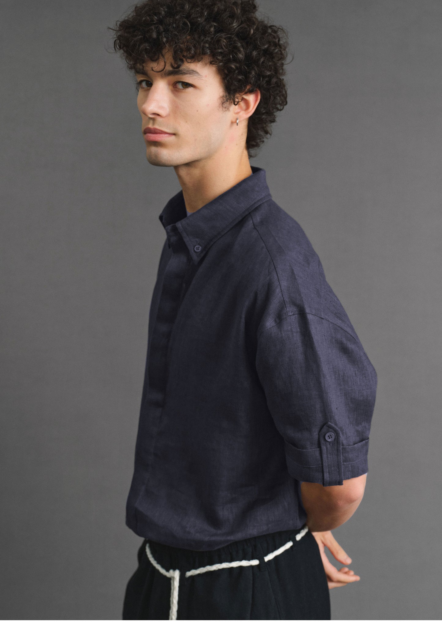 Basic Shirt with Roll-Up Sleeves