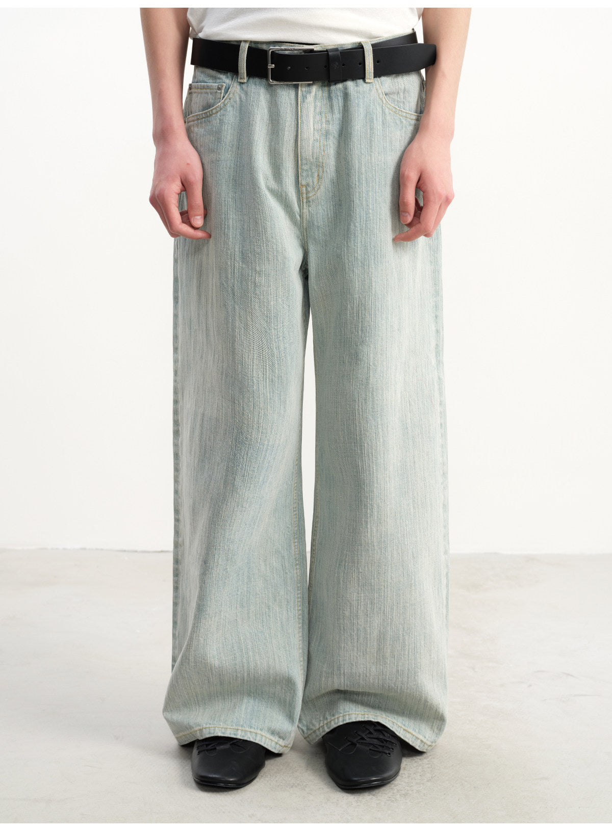 Bamboo-Print Denim Pants