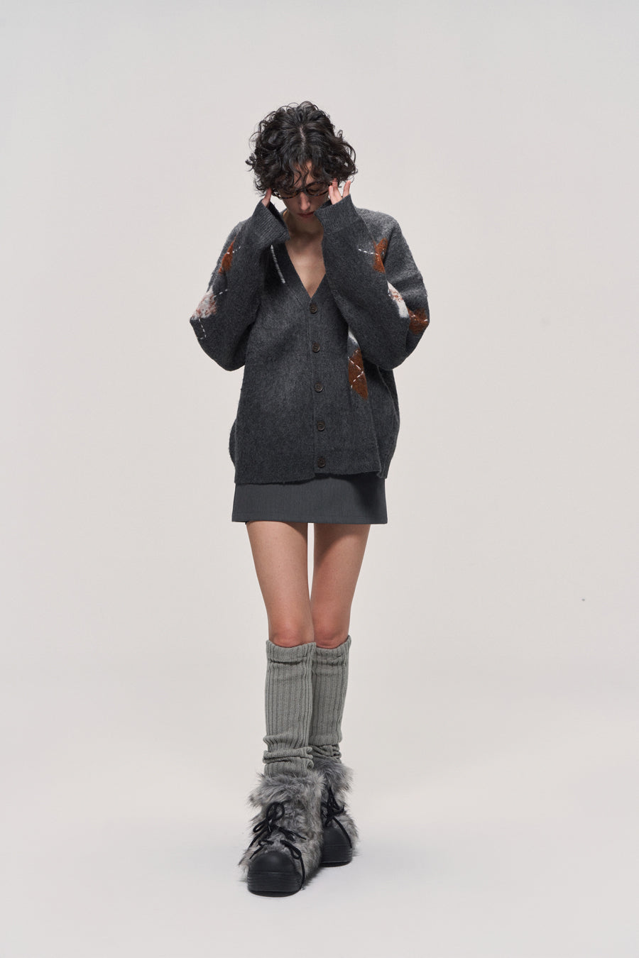 Hand-Stitched V-Neck Cardigan