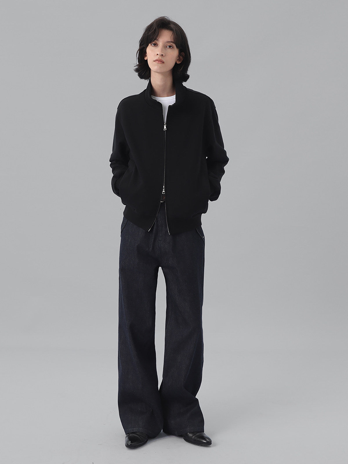 Stand-Up Collar Zip-Up Sweatshirt