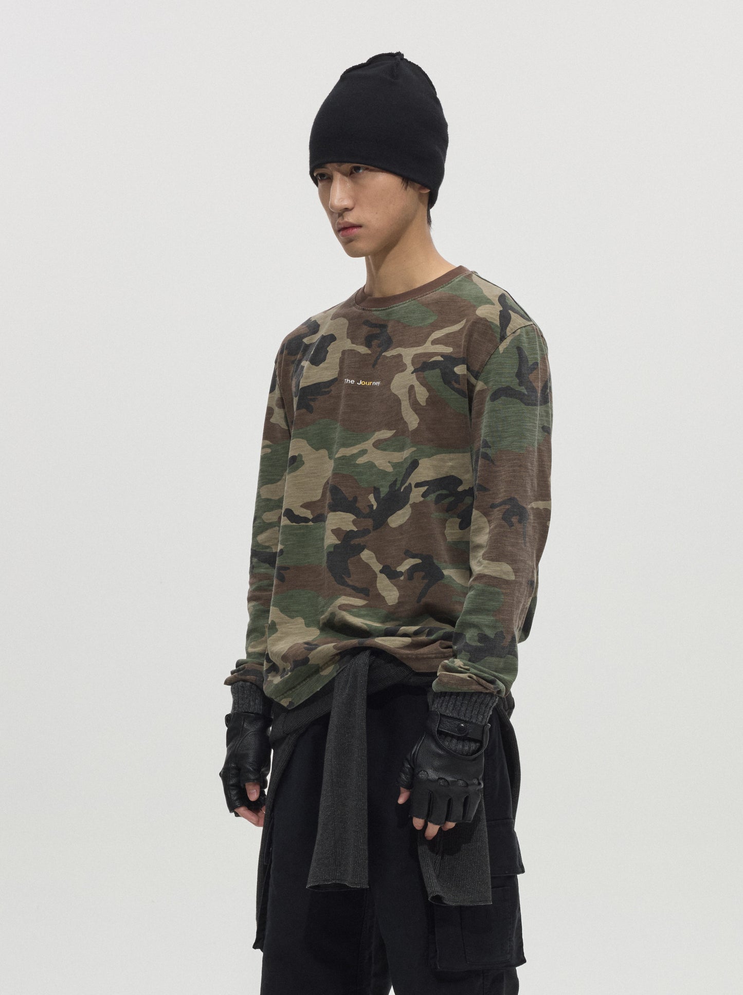 Camouflage-Print Bamboo Cotton T-Shirt