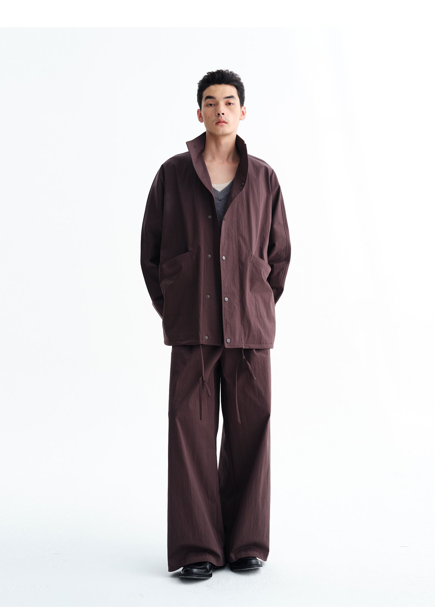 Relaxed wide-leg casual pants