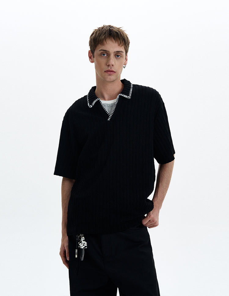 Loose-fitting casual knit shirt