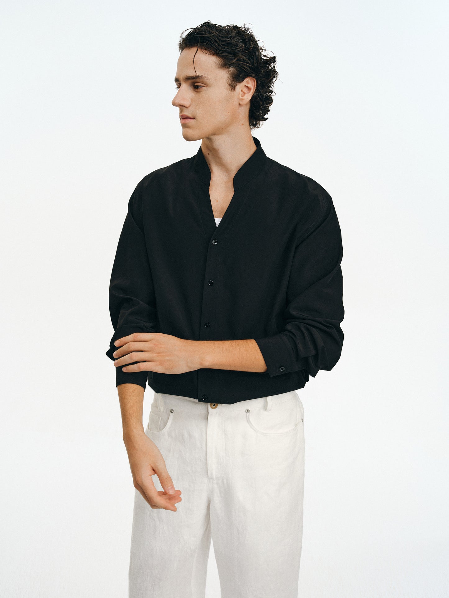 Wool V-neck shirt
