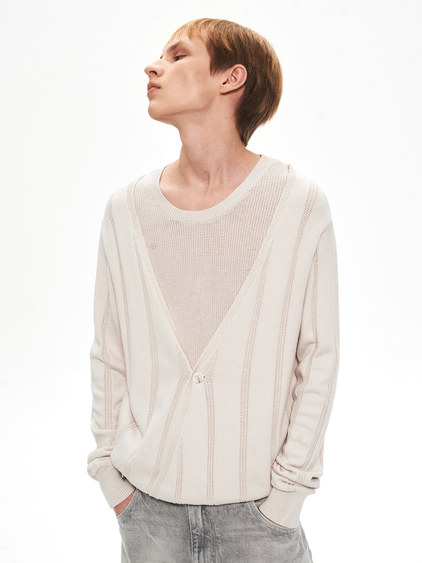 Double-Layer Faux Two-Piece Knit
