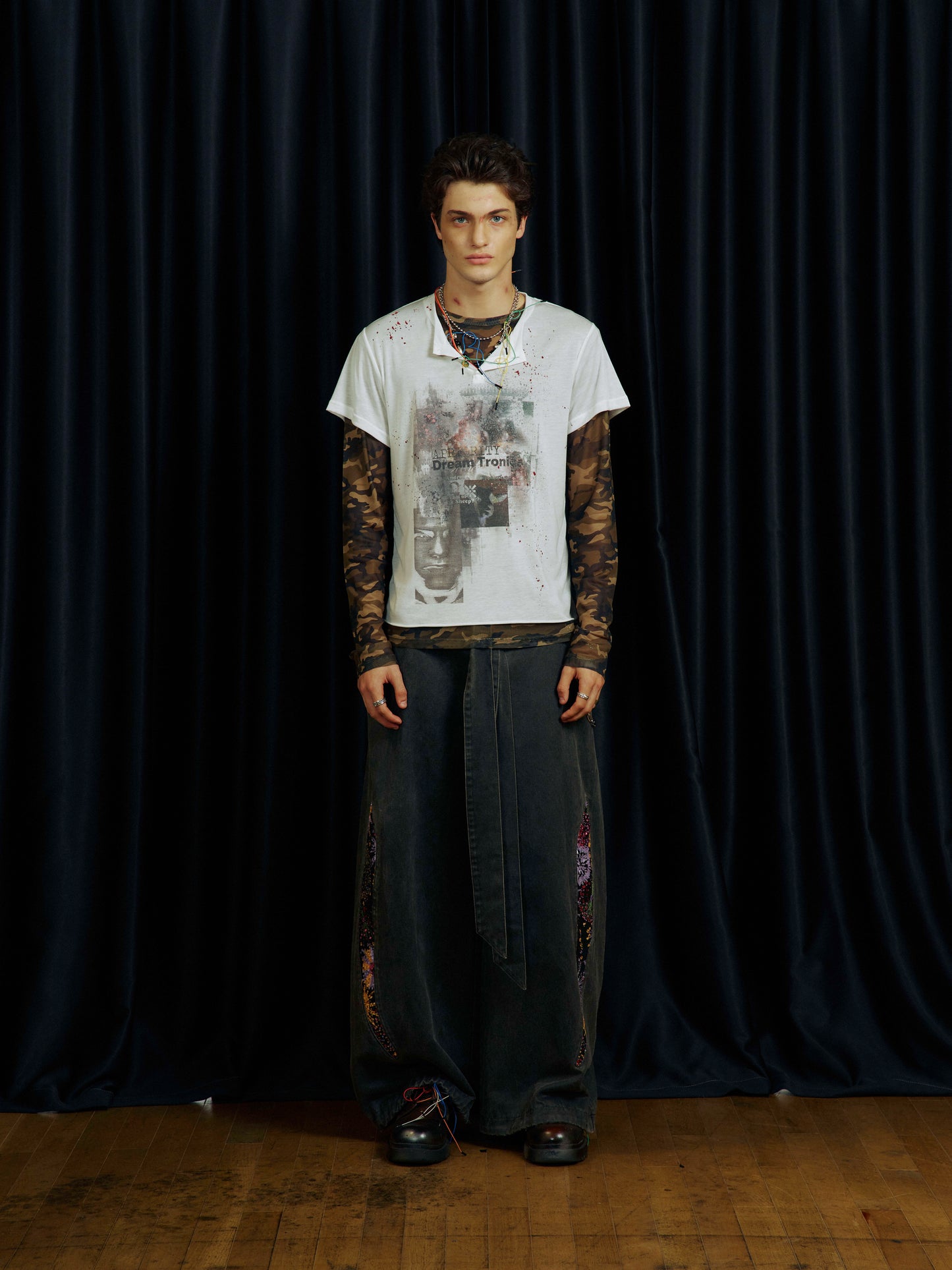 Vintage-style Casual Pants with Elastic Waistband