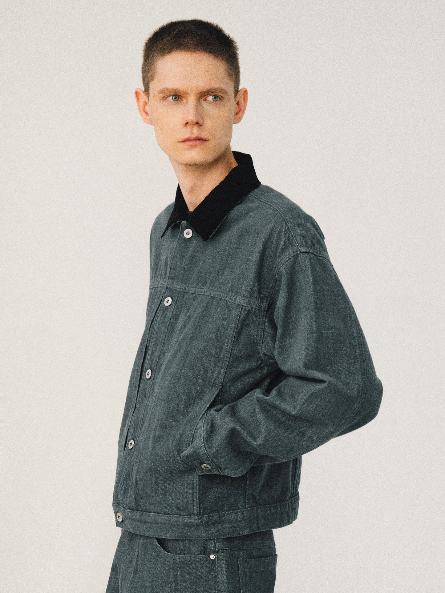 Corduroy Collar Denim Jacket