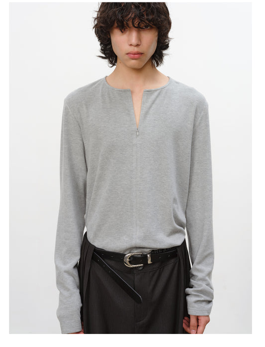 Half-Zip Round Neck Shirt