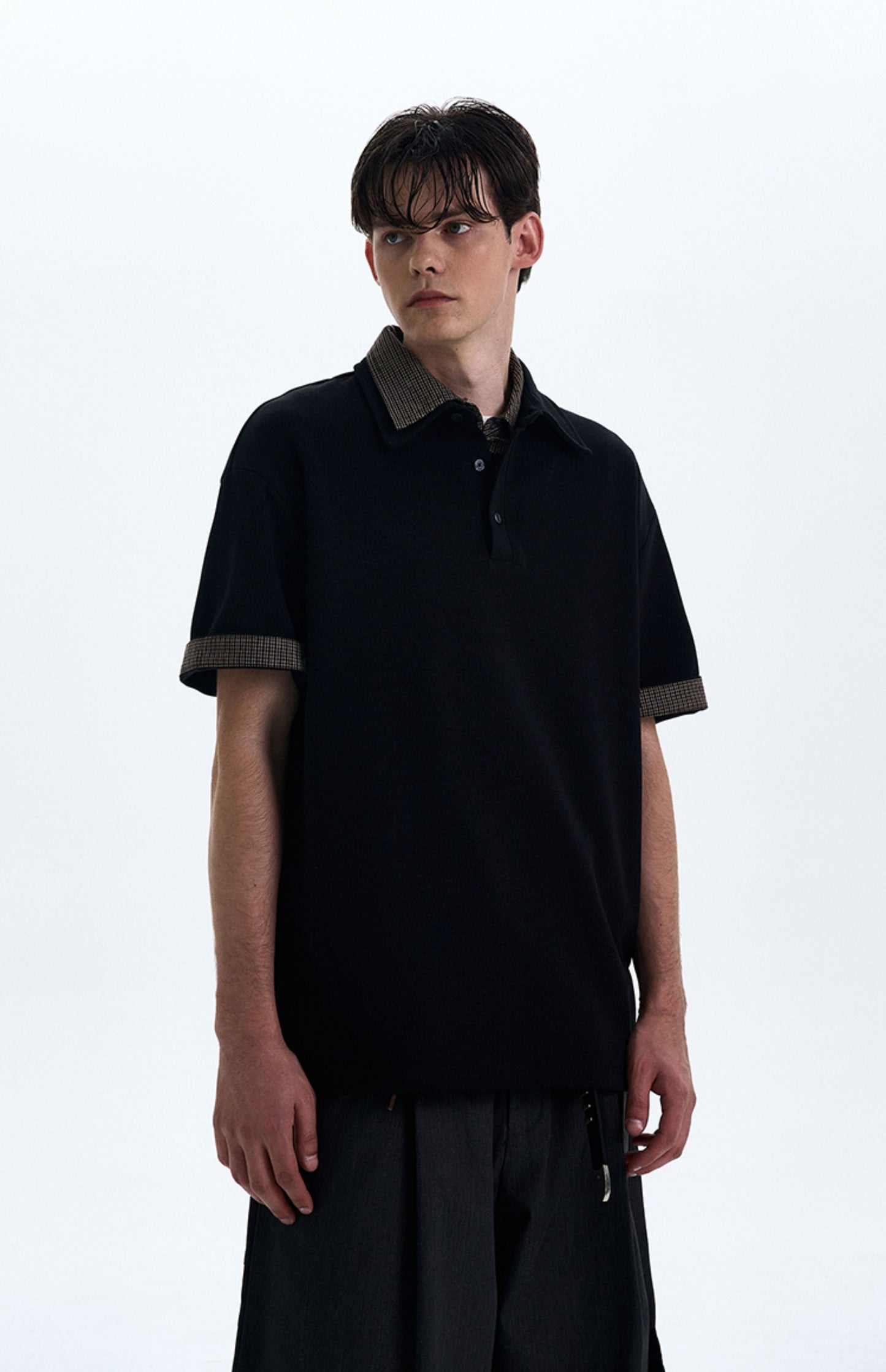 Stitched faux two-piece T-shirt