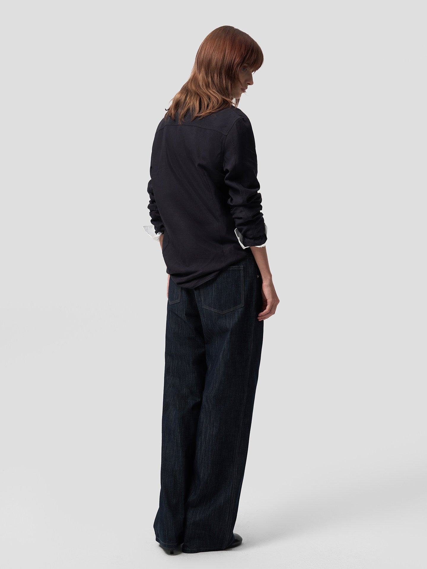 Wide Ribbon Tencel Shirt