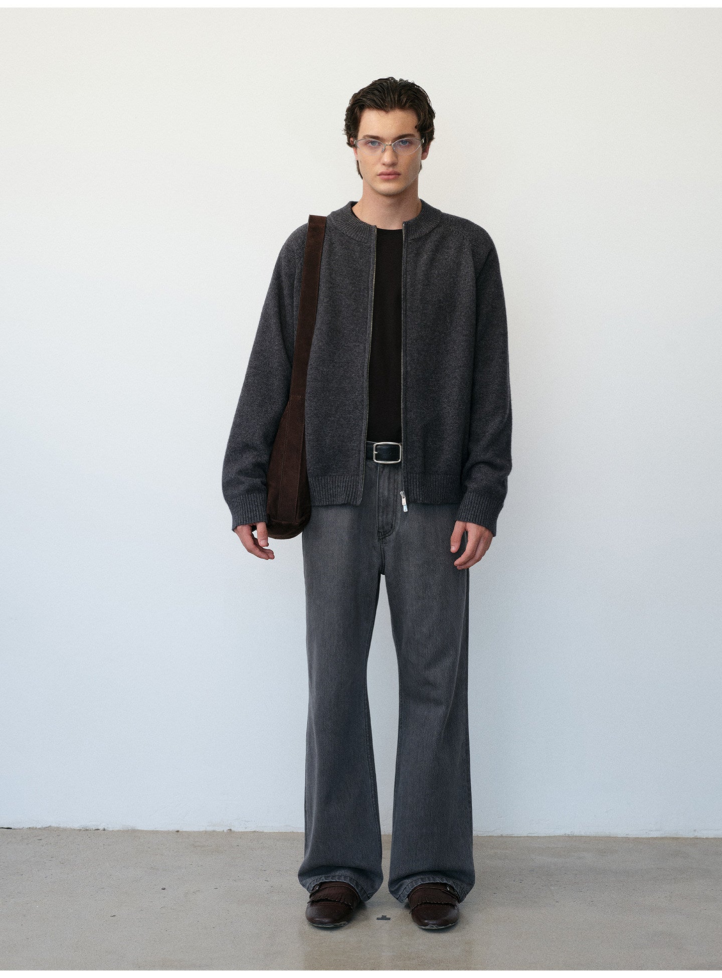 Pure Wool Zipper Cardigan