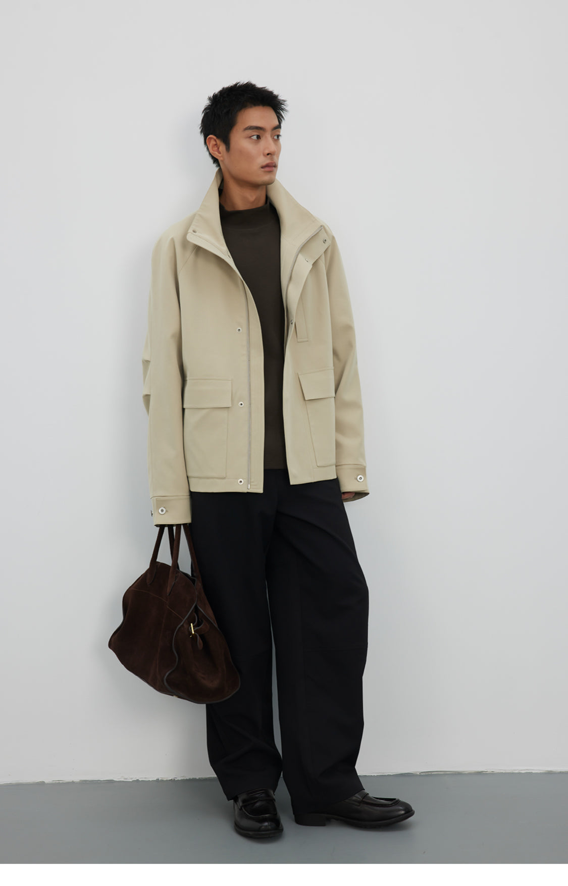 Stand collar short jacket