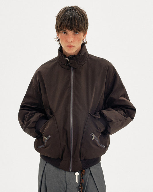 Stand Collar Large Pocket Jacket