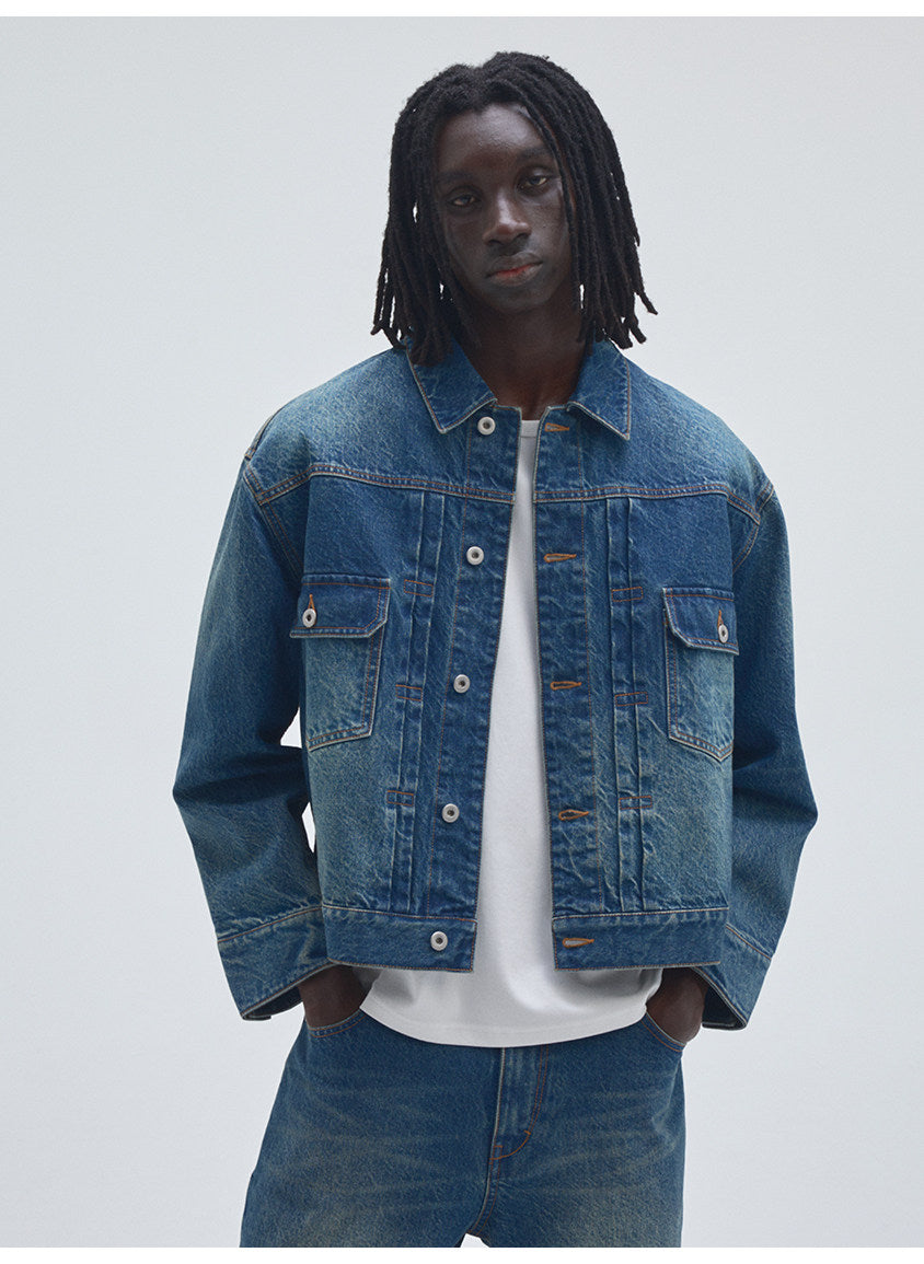 Vintage-Wash Denim Jacket