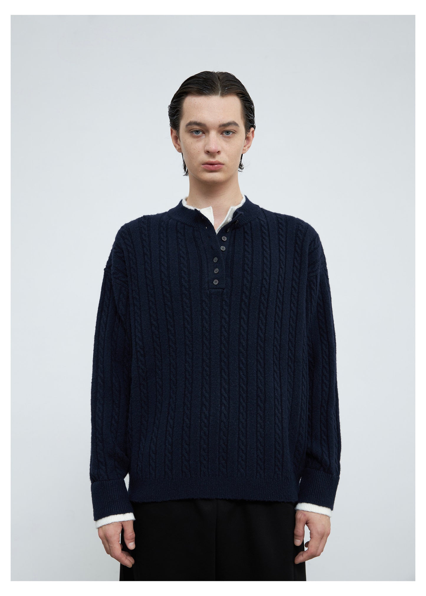 Faux Two-Piece Double-Layer Sweater