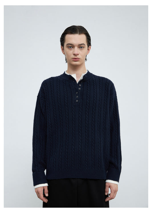 Faux Two-Piece Double-Layer Sweater