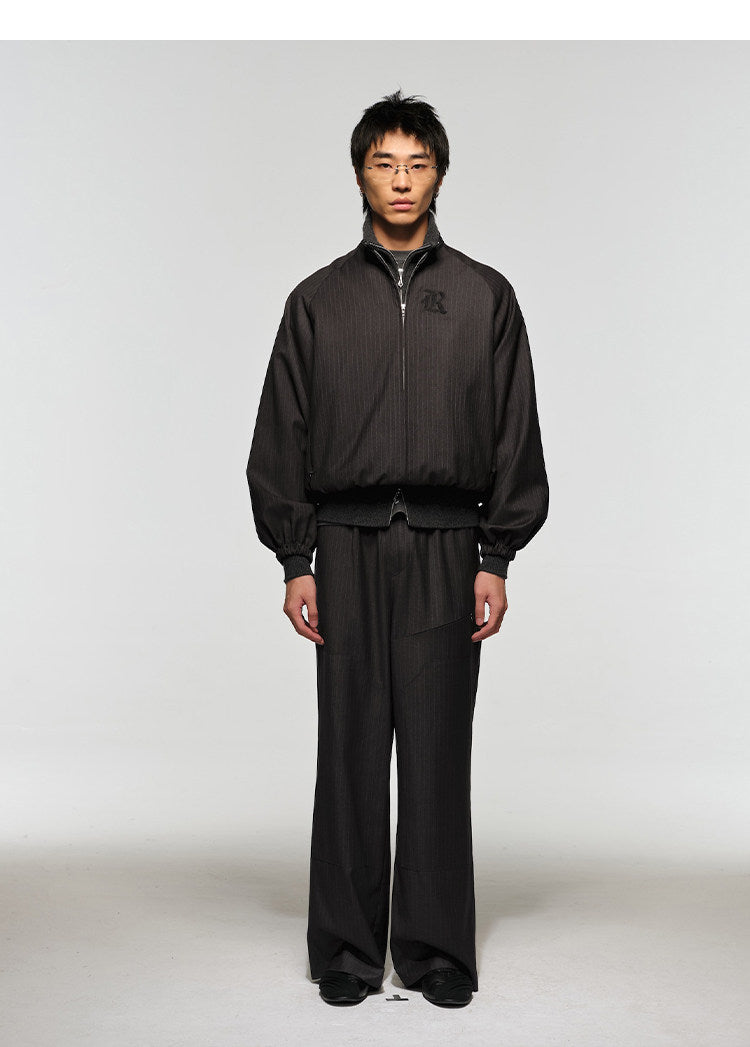 Straight-Leg Casual Pants with Elastic Waistband
