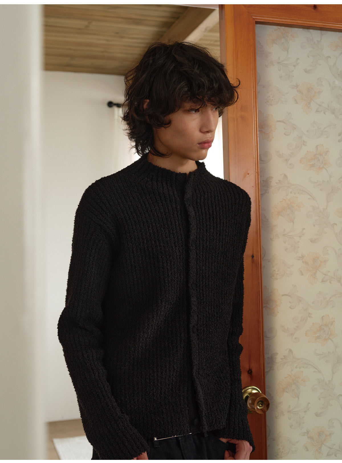 Stand-up Collar Cardigan