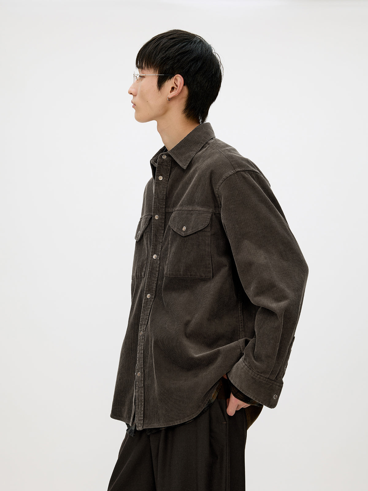 Corduroy Shirt with Pockets