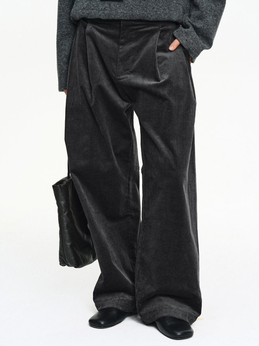 Double-Pleated Casual Pants